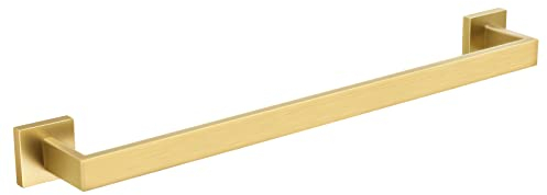 TQKAG Barre porte-serviette simple en acier inoxydable brossé doré 50 cm
