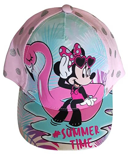 Disney Minnie Maus ET4075 Kappe, Base Cap Summer Time, Rosa mit Glitzer-Punkten für Kinder, Gr.48