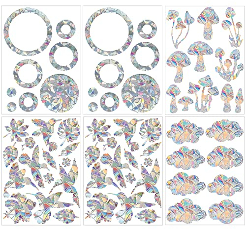 Prisma Fensteraufkleber 65 Stück Rainbow Window Sun Catcher Regenbogen Fensterfolie Vogelschutz für Glasscheiben Suncatcher Geeignet für Fensteraufprallschutz