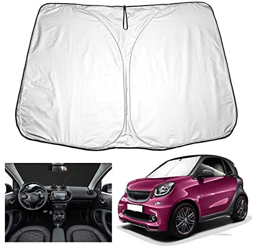 YEE PIN Sonnenschirm Auto kompatibel mit Smart EQ Fortwo/fortwo C453 / Forfour w453/ EQ ForFour,Faltbare Auto Sonnenschutz EQ Fortwo Frontscheibe Windschutzscheibe UV Staub Schutz
