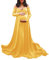 Femmes Maternité Épaule Manches Longues Photographie Robe Enceinte Solide Princesse Robe Photo Accessoires Robe Robe Robe Maxi Enceinte, jaune, L