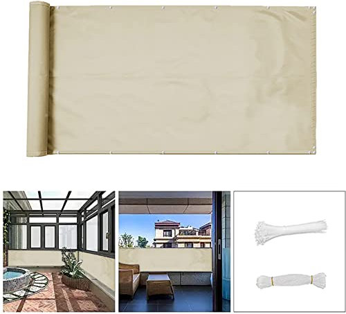 QINGLV Brise Vue 90x1000cm Couverture De Écran Jardin Opaque RéSistant Aux IntempéRies Toile Brise Vue pour Patio/Jardin/Terrasse/Grillage -Beige