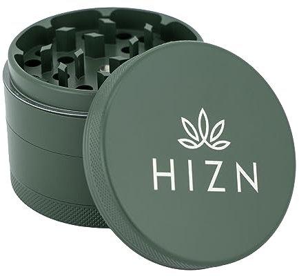 Keramik Grinder Crusher 4-teilig Ø 63mm – Premium Grinder mit Nanokeramik-Beschichtung, Kräutermühle, Antihaft & langlebig, inkl. Zubehör-Set (Mitternachtsgrün)