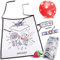 FÄRBBARES SUPERHELDEN-SET 30 Einzelpackungen mit Umhang, Maske, Armband, 5 Farbwachsmalstiften und Ballon | DIY Non-Woven Kit für Kinder | Kreatives Geschenk für Kindergeburtstage und Kinderpartys