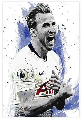 VOLBOZ Harry Poster & Kane Englischer Profi-Fußballer, cooles Poster, Leinwand, Poster, Schlafzimmer, Dekoration, Sport, Landschaft, Büro, Raumdekoration, Geschenk, ungerahmt, 20 x 30 cm