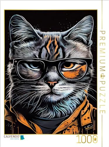 Puzzle · Katze Otis | Lerne die hipsterische Katze kennen · 1000 Teile · Lege-Größe 64 × 48 cm · CALVENDO Puzzle