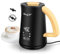 CkeyiN Espumador de Leche 4 en 1 Espumador de Leche Eléctrico 500W500ml Espuma Caliente/Fría Control de Temperatura Inteligente Calentar Leche y Leche con Chocolate ​para Café Latte Capuchino,Negro