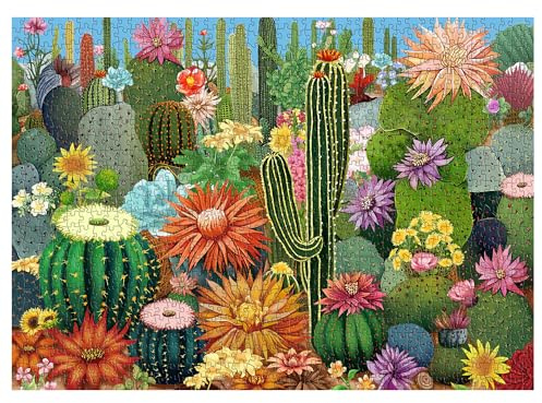 Sukkulenten Puzzles für Erwachsene, Kaktus Blumengarten Puzzle 1000 Teile, Natur Pflanze Puzzles als Sukkulenten Geschenke