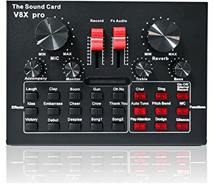 mezclador de audio, USB 5.0 Tarjeta de sonido de audio USB Microfono de auricular externo Música de juego de adaptación de transmisión en vivo for transmisión en vivo for ordenador personal Computador