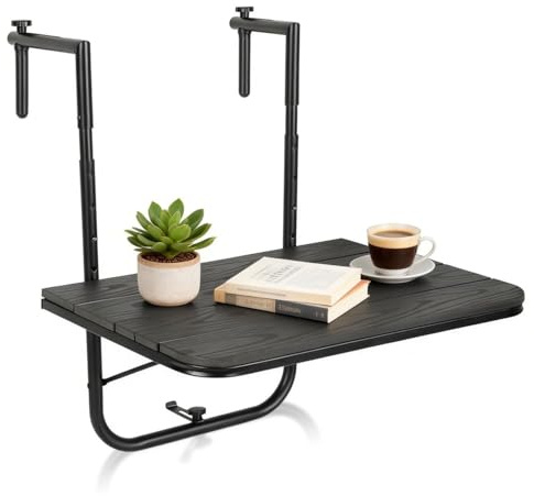 Daromigo Balkontisch klappbar Hängetisch, Balkontisch zum Einhängen, Balkonhängetisch klappbar mit 3-Fach höhenverstellbarer, Wetterfest Hängetisch Klapptisch 83.5 x 60 x 40 cm, für Balkon und Garten