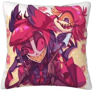 Zhongkaihua Hazbin Hotel Charlie Morningstar Vaggie, Plüsch-Kissenbezug, quadratisch, 45 x 45 cm