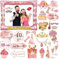 AIBAOBAO 40th Birthday Inflatable Selfie Frame Blow Up +33Pcs Party Prop, Pink and Rose Gold Birthday Party Decorations for Girls Party Decor Supplies Womens Gift, Funny Family Holiday Theme Party Kit