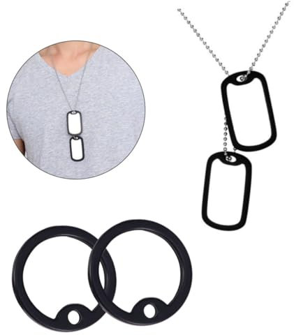 ORFOFE 2stücke Für Erkennungsmarken Aus Rund Passend Für Militärische Hundemarke Klappern Zu Verhindern Strapazierfähig