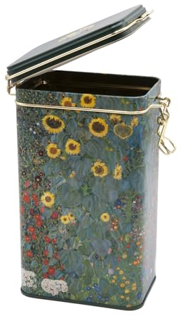Fridolin 19402 - Vorratsdose/Kaffeedose aus Metall mit Bügelverschluss, Volumen ca. 1,4 Liter - Gustav Klimt: Bauerngarten