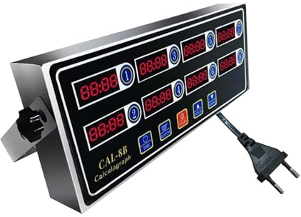 JISADER Temporizador de cocina Digital comercial de 8 canales, temporizador Calculagraph con soporte trasero, freidora de panadería, temporizador para hornear