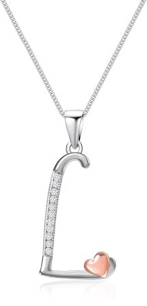 Mesovor Initiale Kette Silber 925 für Damen Mädchen, 100% Sterling-Silber-Buchstaben-Halskette mit Zirkonia, Schmuck, Geschenke für Familie, Mutter, Schwester, Ehefrau (Buchstabe-L)