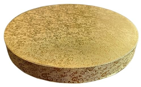 3cm Cake Board | Tortenunterlage Rund Cakeboard | Karton Pappe | Kuchenplatte | Tortenplatte für Torten und Kuchen Gold/Silber 10 größe 24-50cm (Gold Rund, 40cm)
