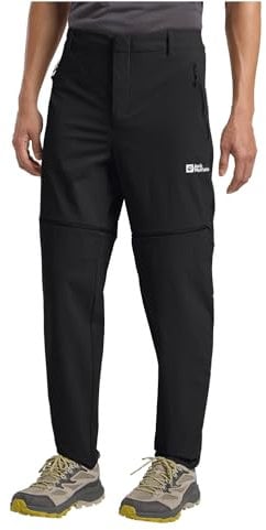 Jack Wolfskin Herren Hikeout Zip Off Pants M Wanderhose, Schwarz, 46 Lang EU