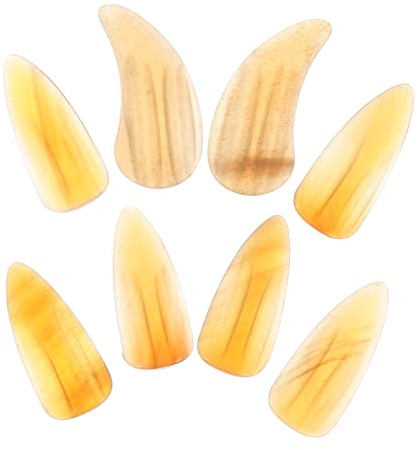 Vaguelly 8pcs Guzheng Fake Nails Finger Picks Nail Protectors for Guzheng String Instruments Ergonomic Curve Design for Beginners