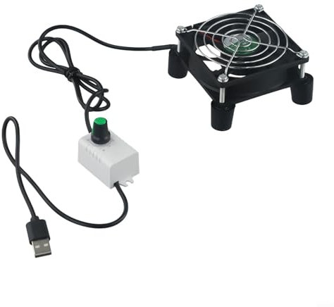 Feegow Ventilador USB de 80 mm de 5 V – Ventilador de refrigeración USB para computadora con funda protectora, ventilador de refrigeración USB para portátil/caja de TV, gabinete AV/router (4#)