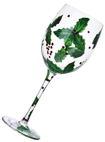 Dekorativer Trinkbecher aus Glas mit Weihnachtsmotiven, hoher Fuß, für Partys und Feiertage, Wassertrinkgeschirr