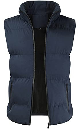 Daunenweste Herren Übergangsjacke Leicht Winterweste Outdoor Dicke Freizeitweste Mit Reißverschluss Softshell Ärmellose Gilet Jacke Wärme Sport Weste Winterweste Steppweste