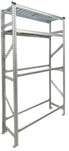 PROREGAL Reifenregal Stecksystem Proximo mit Ablage | Grundregal | HxBxT 200x120x40cm | 200kg Fachlast | bis zu 12 Reifen | Verzinkt | Garagenregal, Lagerregal, Kellerregal