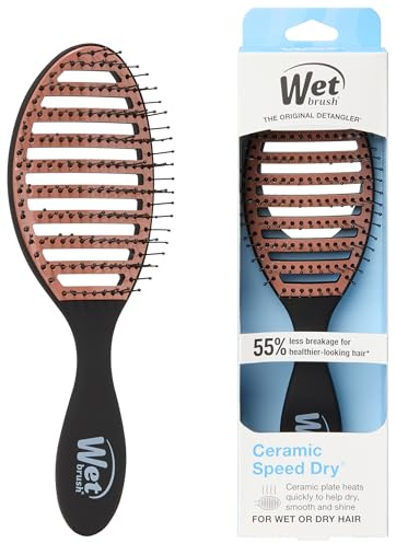 Wet Brush Ceramic Speed Dry Detangler, Black, Vented Blow-Dry Hair Brush