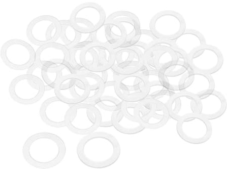 TOP-VIGOR 50Pcs PE Flat Washers 30mm OD 20mm ID 1mm Thickness Sealing Gasket Flange Gasket for Faucet Pipe Water Hose, Clear