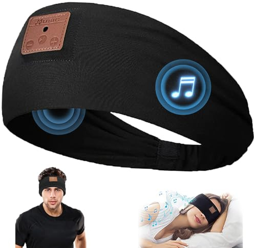 Bandeau Ecouteurs pour Dormir Bluetooth, Masque Nuit Sommeil Casque Anti Bruit Adulte, Original Bandeau Ecouteur de Musique Sport Running Casque Audio sans Fil, Idée Cadeau pour Homme Femme
