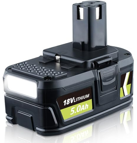 18V 5.0Ah P108 Li-ion Battery Replacement for Ryobi Battery 18V Compatible with Ryobi P108 P104 P105 P106 P107 Cordless Power Tools
