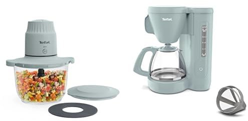 Tefal Eucalyptus Kitchen Collection Bundle with XXL Electric Chopper and Morning Filter Coffee Machine