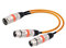 ROBAUN Balanced XLR Y Splitter Cable Color Weaving Microphone Cord-3Pin 1 Male To 2 Female XLR Y Cable 0.3 0.5M(Orange,0.29m)