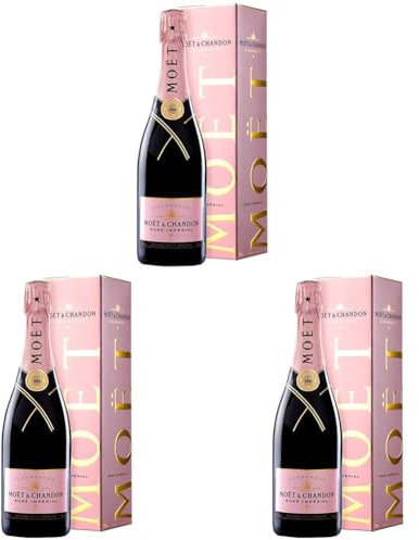Moët & Chandon Impérial Rosé in Geschenkverpackung (1 x 0.75 l) (Packung mit 3)