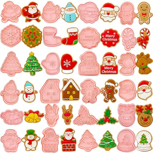 Tayuvira 24 Pcs 2026 Adventskalender-Weihnachts Ausstecher Keksstempel,3D Kunststoff Keksausstecher Weihnachten Mini Mit Weihnachtsbaum Lebkuchenjunge,Ausstechformen Weihnachten Für Keksliebhaberin