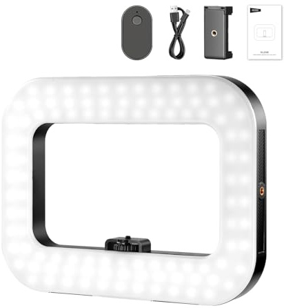 NEEWER ENTRY LEVEL VERSION Phone Video Rig with Light, Handheld Stabilizer with 20W Bi Color LED Square Ring Light, 3 Cold Shoes/5200mAh Battery/CRI80+ for Selfie Streaming Vlog Recording, NL200B