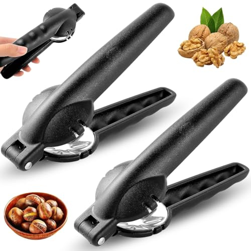 YUPZAR 2 Stück Maronenschneider mit Kreuzöffnung,Edelstahl,Nussknacker Walnüsse,Geeignet Für Kastanien,Walnüsse,Ein Must-Have-Gadget in der Küche (Schwarz)