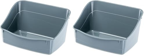 Ferplast Rabbit Litter Tray L 305 Toilet for Rodent Cages Rabbits and Small Animals, Easy To Clean Hygienic, 37 x 27 x h 18,5 cm, Assorted (Grey, Blue, Black, Orange, Yellow) (Pack of 2)
