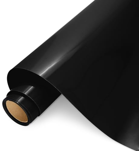 AMAZINGHOME Black Heat Transfer Vinyl Roll - 30.5 cm x 400 cm, Premium Iron On Vinyl for Fabric, Compatible with All Cutting Machines, HTV for Clothing, Bags, Home Decor