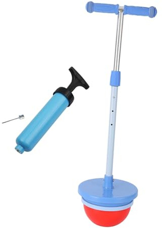 SunsoilGiant Pogo Ball mit Griff Sprungball Gleichgewichtsbrett Hüpfspielzeug Sprungstange Aus Robustem PP Und Eisen mit Verstellbarem Rod Und Rutschfester Oberflä
