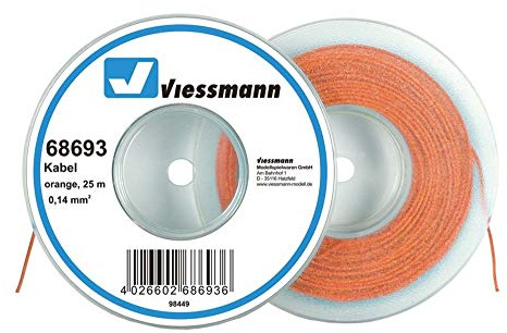 Viessmann 68693 Kabelring, Litze, 25m, 0,14 mm², orange