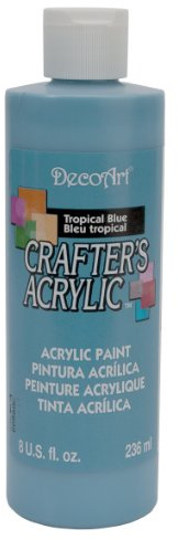 Deco Art – Crafter's Acrylic All Purpose Paint, 8 Ounces Blue (Tropical Blue)