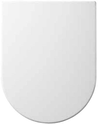 Euroshowers ONE Seat Short D Shape Soft Close Toilet Seat White by Euroshowers