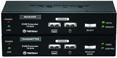 TRENDnet tk-ex4 KVM-Verlängerung mit Sender und Empfänger – Schwarz
