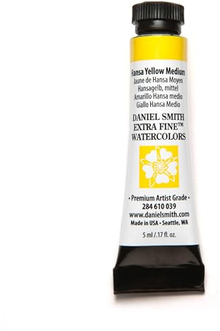 Daniel Smith Extra Fine Watercolor Paint, 5ml Tube, Hansa Yellow Medium, 284610039, 0.17 Fl Oz (Pack of 1)