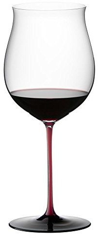 RIEDEL Burgunder Grand Cru Rot/Schwarz - Kristallglas - 125ml (voll) - 1 Stück - 4100/16R - Black Series Collector's Edition - Rotweinglas, Spülmaschinenfest