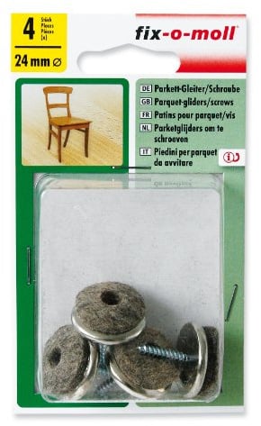 fix-o-moll Parkettgleiter mit Schraube 24mm 4 Stück, 3566147