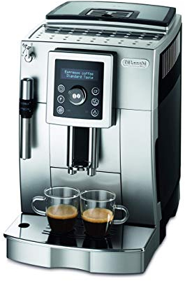 De'Longhi ECAM 23.420.SB Kaffeevollautomat mit Milchaufschäumdüse für Cappuccino, Espresso Direktwahltaste und Digitaldisplay mit Klartext, 2-Tassen-Funktion, 1,8 Liter Wassertank, Silber/Schwarz