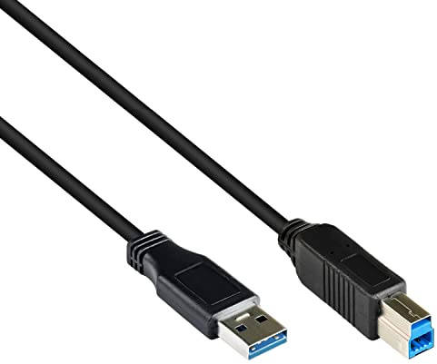 Anschlusskabel USB 3.0 Stecker A an Stecker B, schwarz, 3m, Good Connections®
