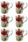 Kirsty Jayne China- 10Fl oz Bone China Wild Poppy Beakers, Mugs- Gift Boxed (Set of 6)